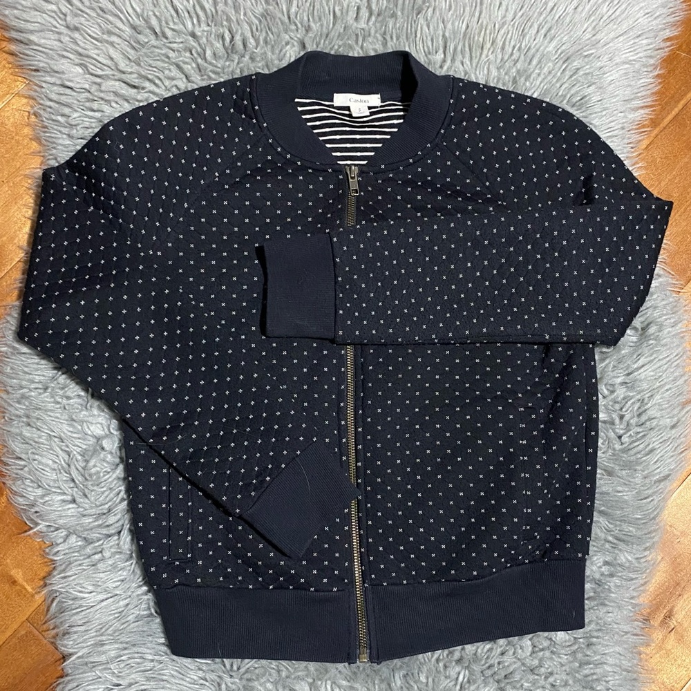 Caslon by Nordstrom Womens M P Bomber Jacket Navy Blue Size Small